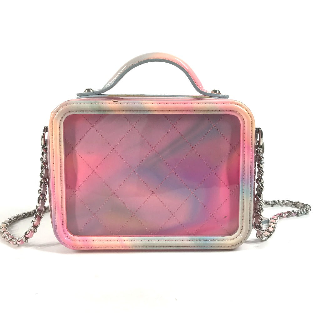 Chanel Handbag Plastics Pink Filigree Vanity Bag Crossbody Cc Coco Mark Women