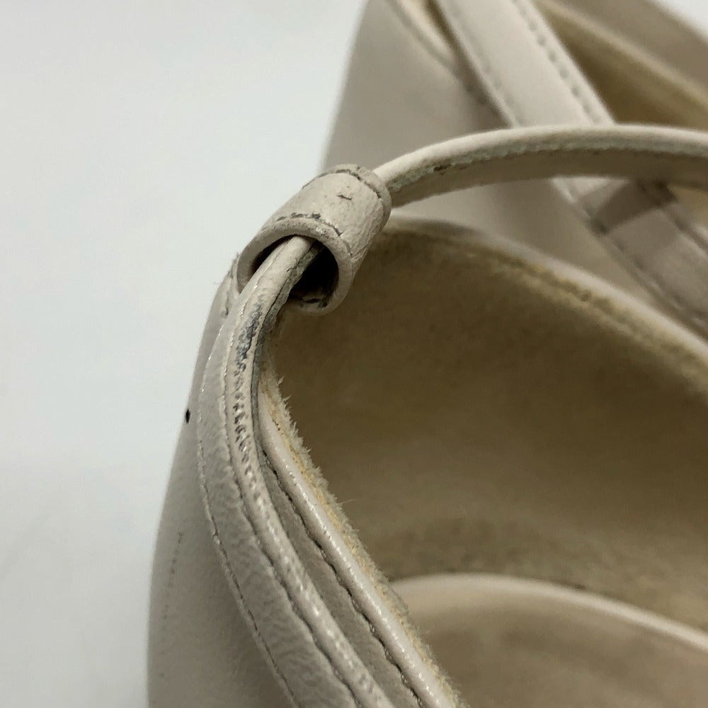 Chanel Sandals G45497 Leather White 24P Bicolor Camellia Women 37.5