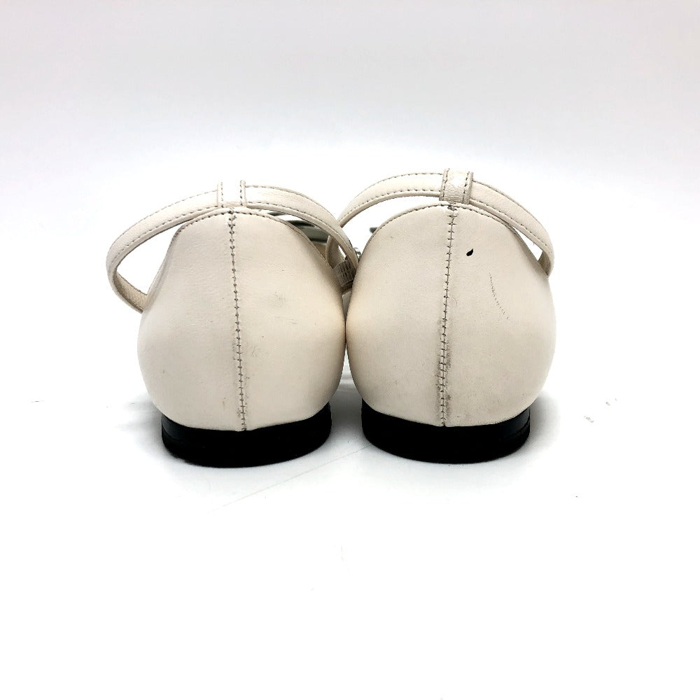 Chanel Sandals G45497 Leather White 24P Bicolor Camellia Women 37.5
