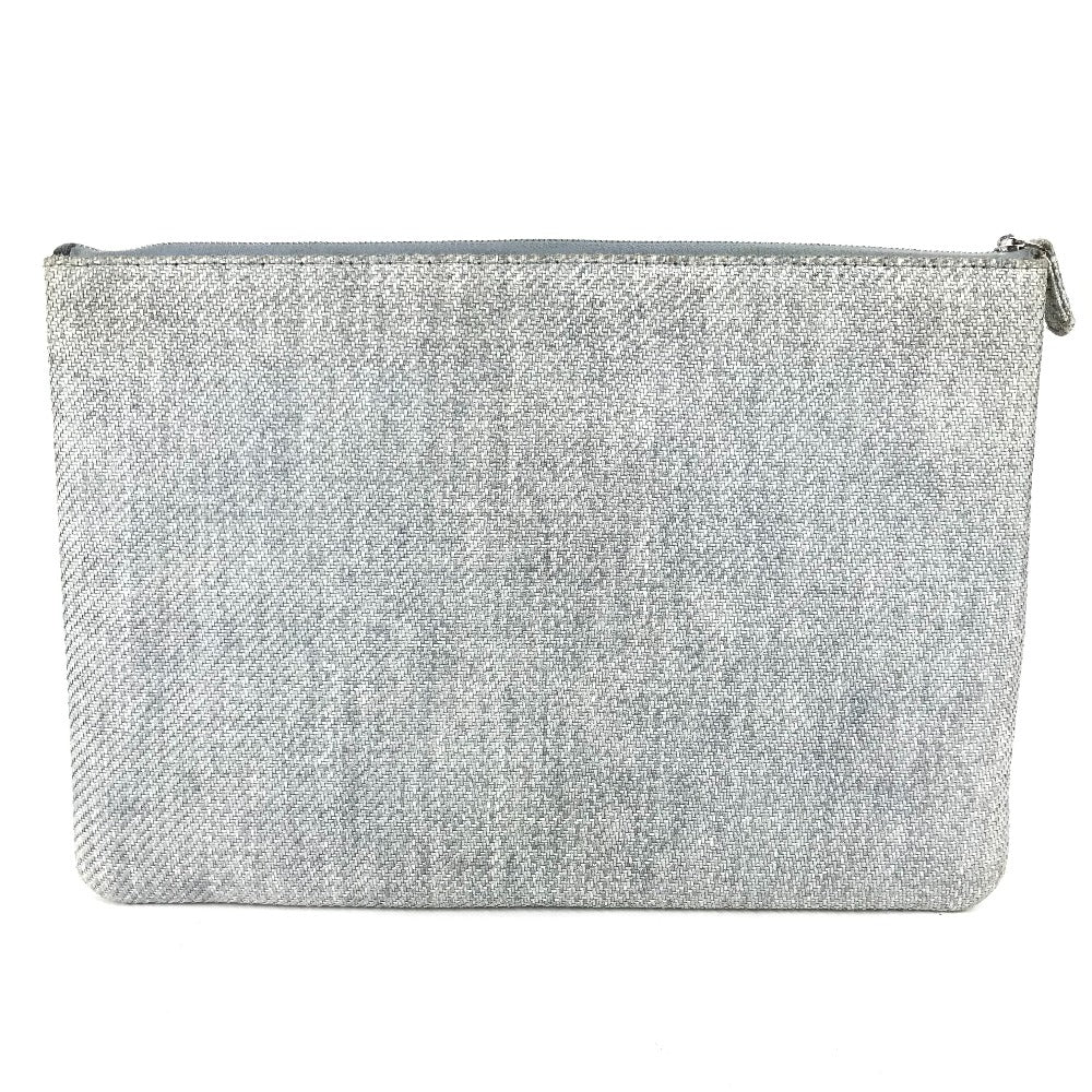 Chanel Clutch Bag Canvas Blue Logo Deauville Women