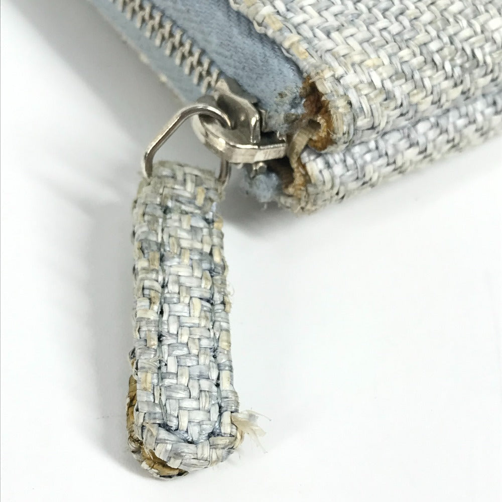 Chanel Clutch Bag Canvas Blue Logo Deauville Women