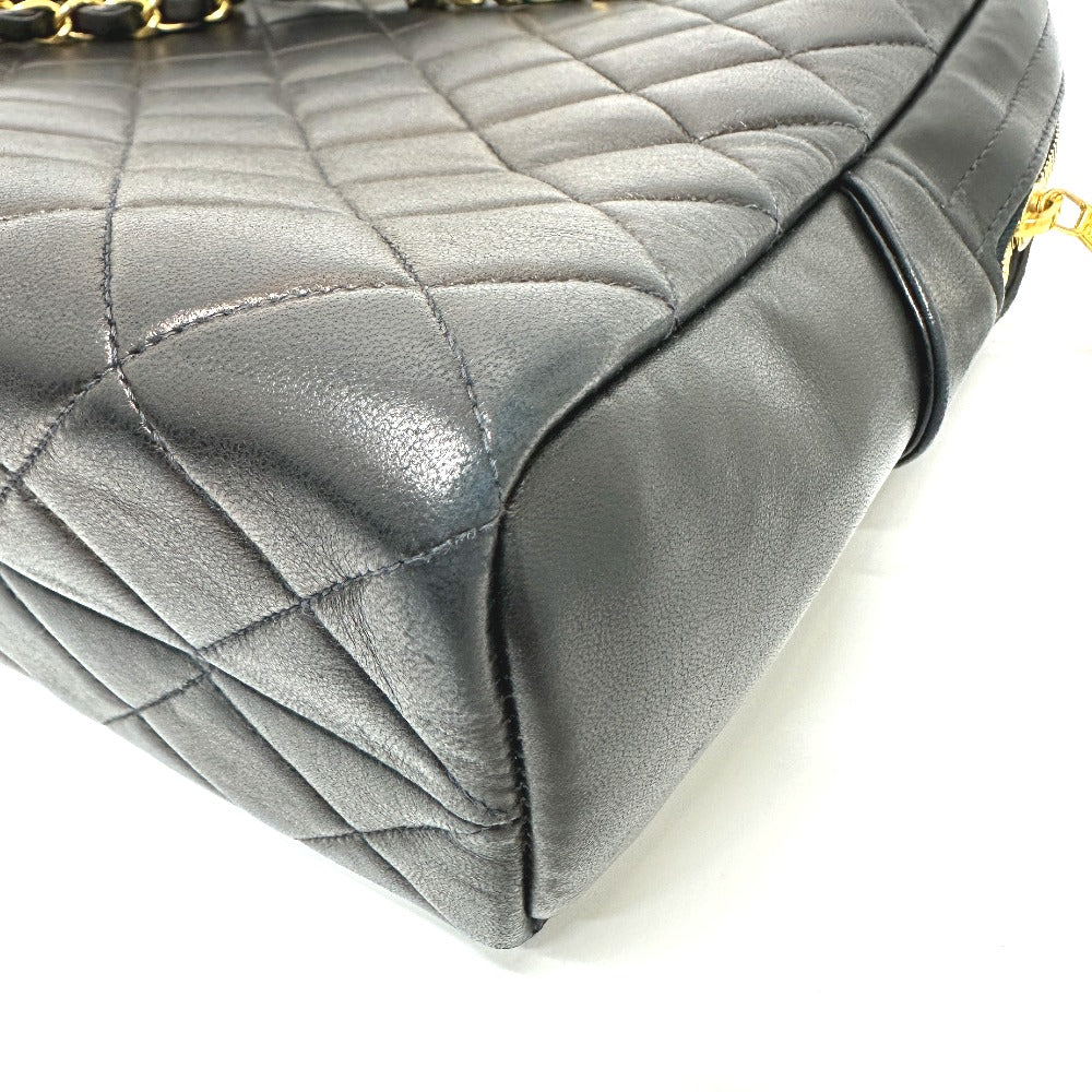 Chanel Shoulder Bag Lambskin Black Vintage Matelasse Quilting Cc Coco Mark Women