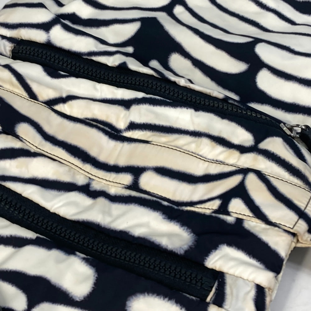 Chanel Shoulder Bag Nylon Black Sports Zebra Pattern Women