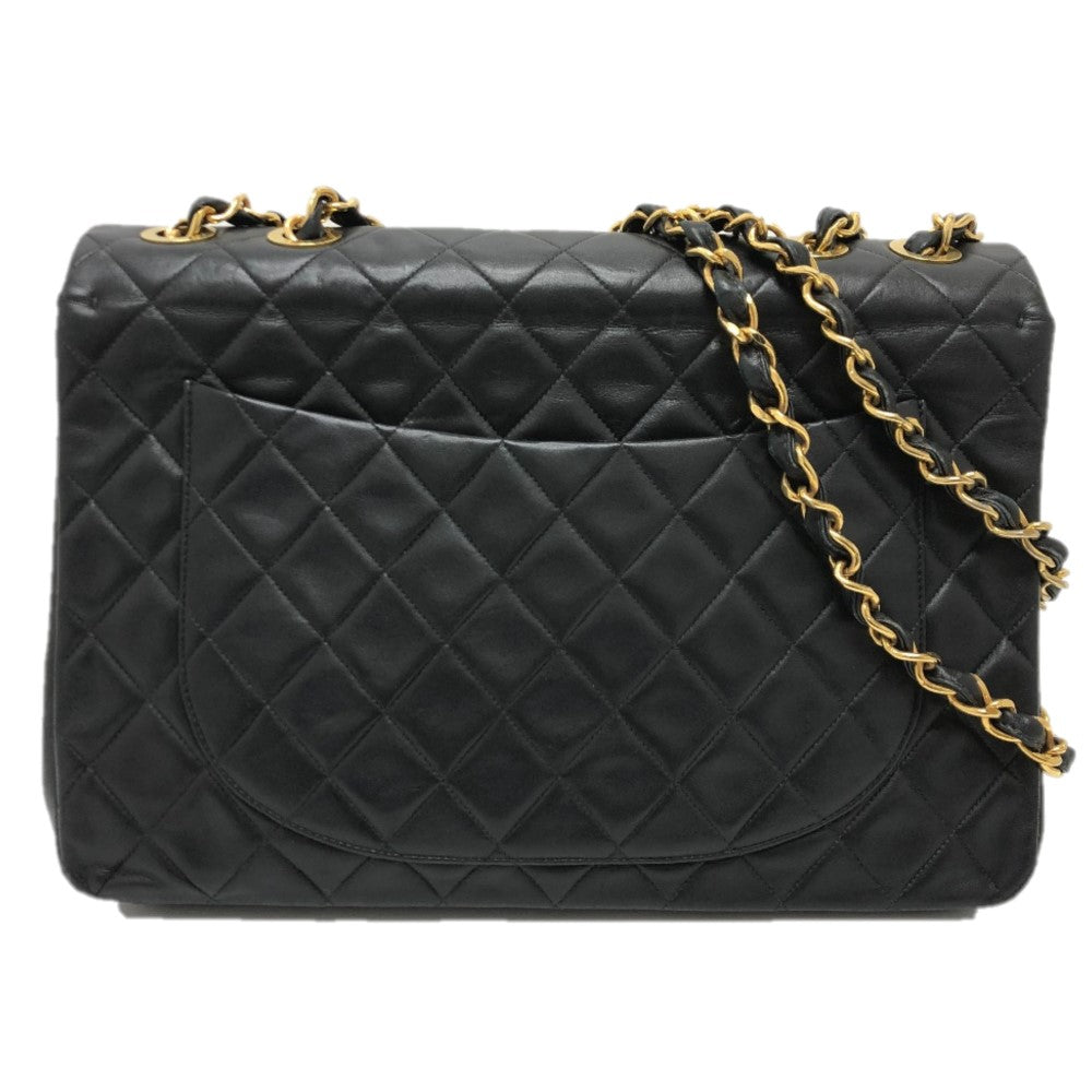 Chanel Shoulder Bag A01094 Lambskin Black Matrasse Coco Mark Deca Matelasse 34 Women
