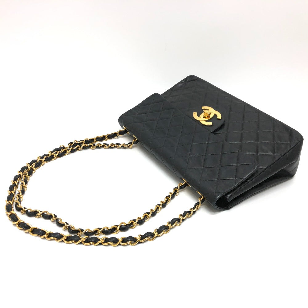 Chanel Shoulder Bag A01094 Lambskin Black Matrasse Coco Mark Deca Matelasse 34 Women