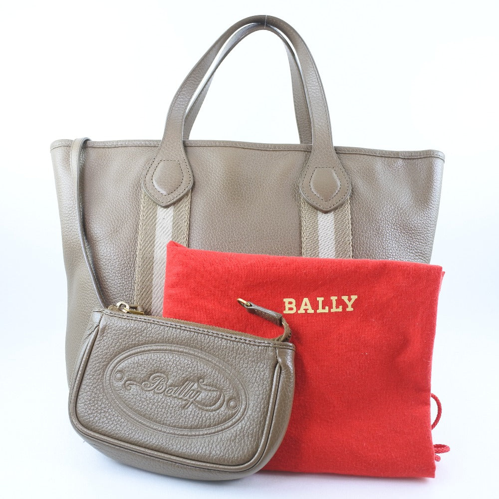 Bally Handbag Calfskin Beige With Porch 2Wayshoulder Unisex(Unisex)