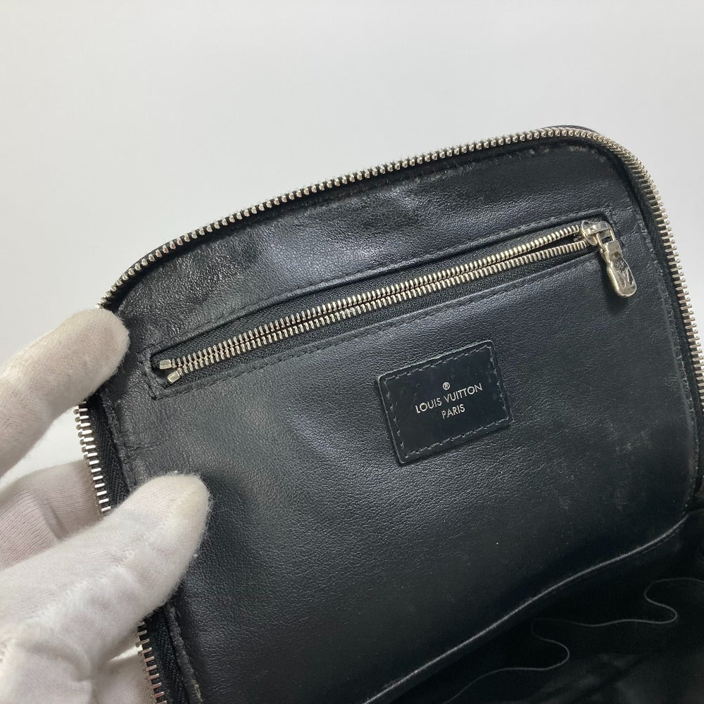 Louis Vuitton Pouch N47625 Damier Grafitto Canvas Black Damier Grafitte C Cracking Pouch Mens