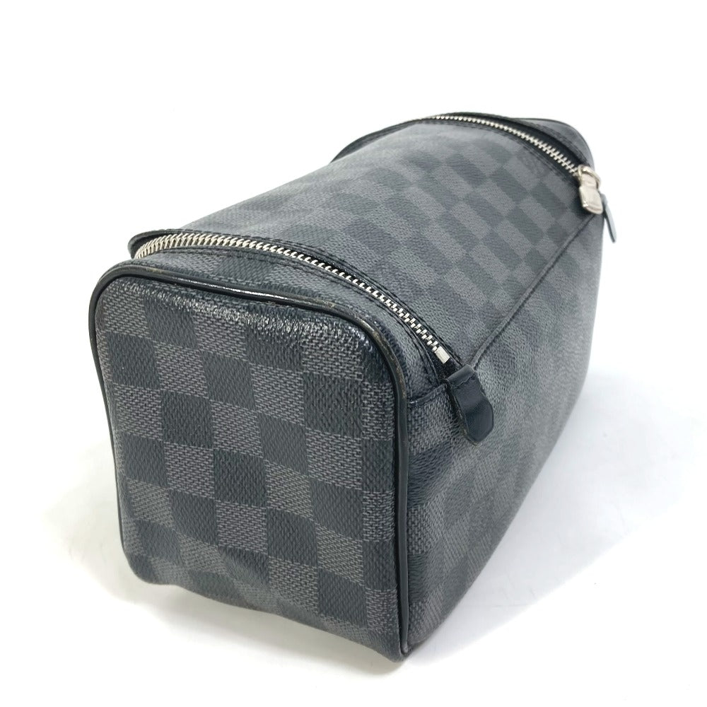 Louis Vuitton Pouch N47625 Damier Grafitto Canvas Black Damier Grafitte C Cracking Pouch Mens