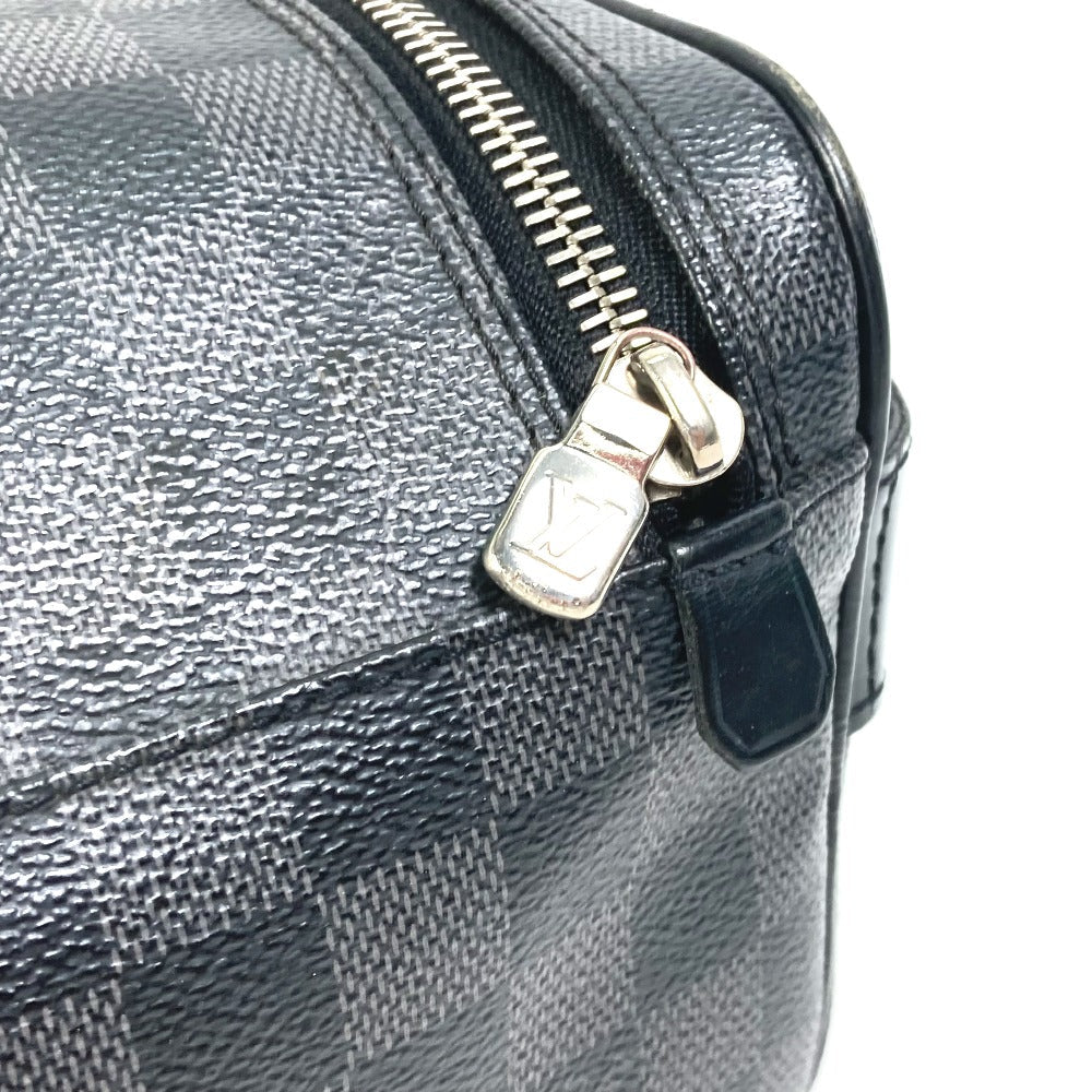 Louis Vuitton Pouch N47625 Damier Grafitto Canvas Black Damier Grafitte C Cracking Pouch Mens