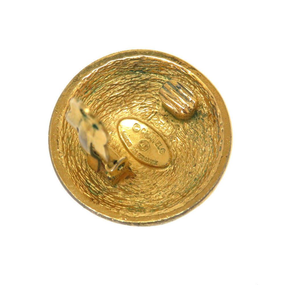 Chanel Earring Metal Gold Vintage Coco Mark Matelasse Women