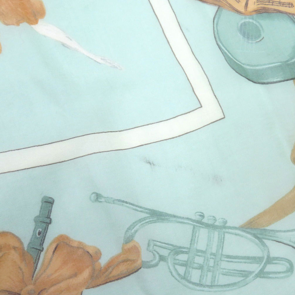 Hermes Scarf Silk Green Carre90 La Dance Women