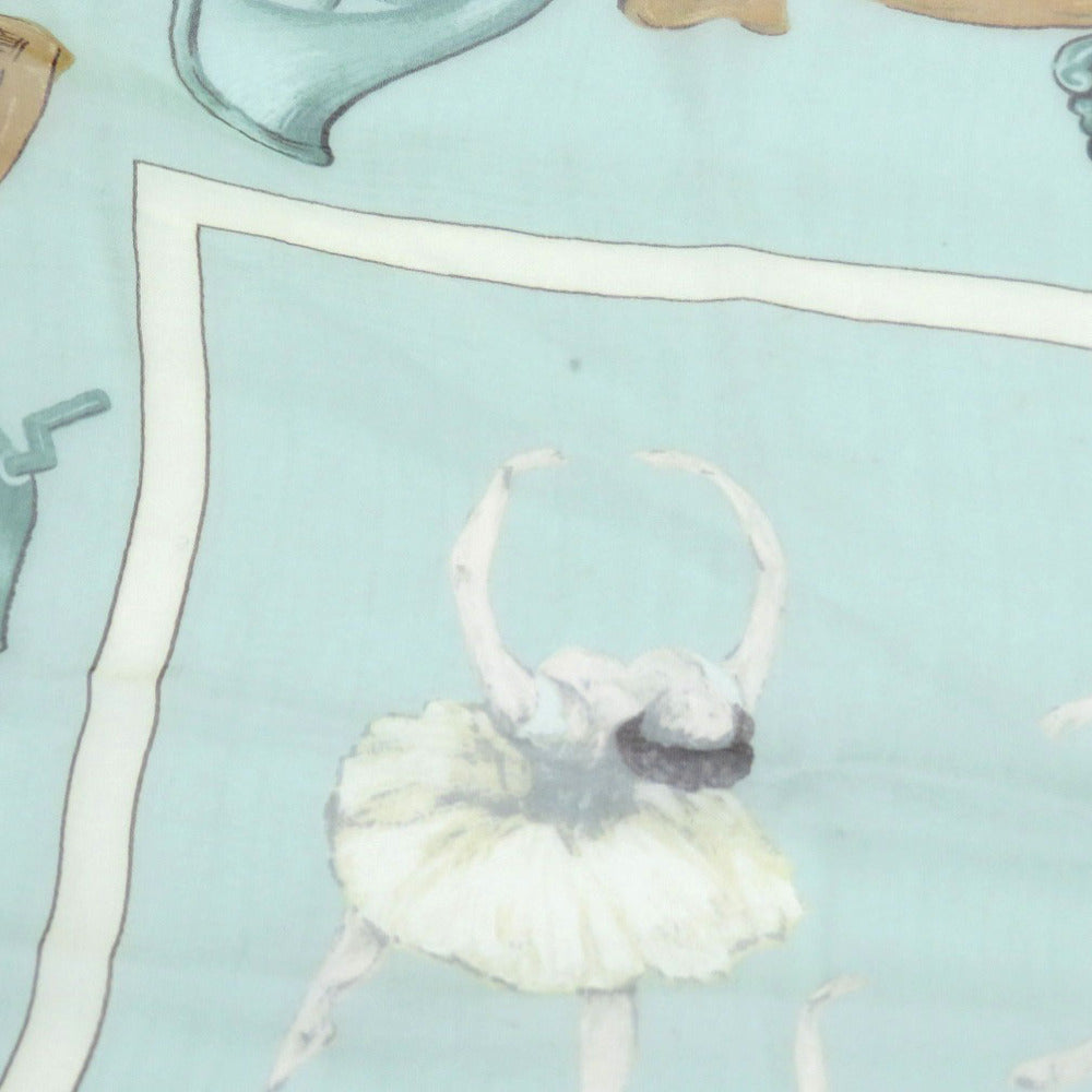 Hermes Scarf Silk Green Carre90 La Dance Women