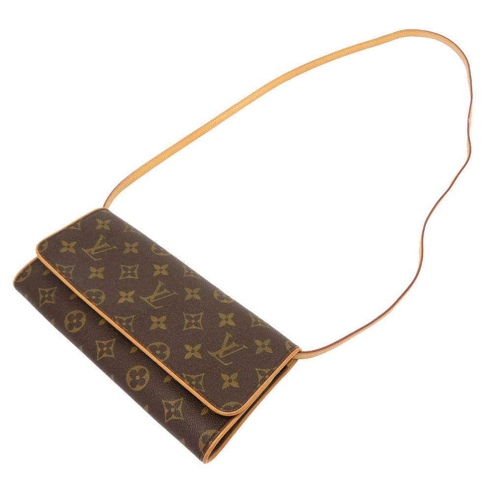 Louis Vuitton Shoulder Bag M51852 Monogram Canvas Brown Monogram Pochette Twin Gm Women