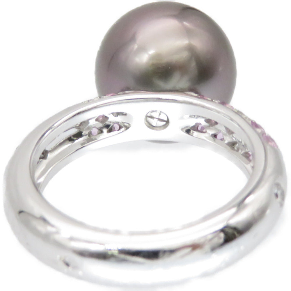 Cartier Ring Black Pearl (Black Pearl), 18K White Gold Black Soap Pretty Ring Black Pearl 0.5" Pink