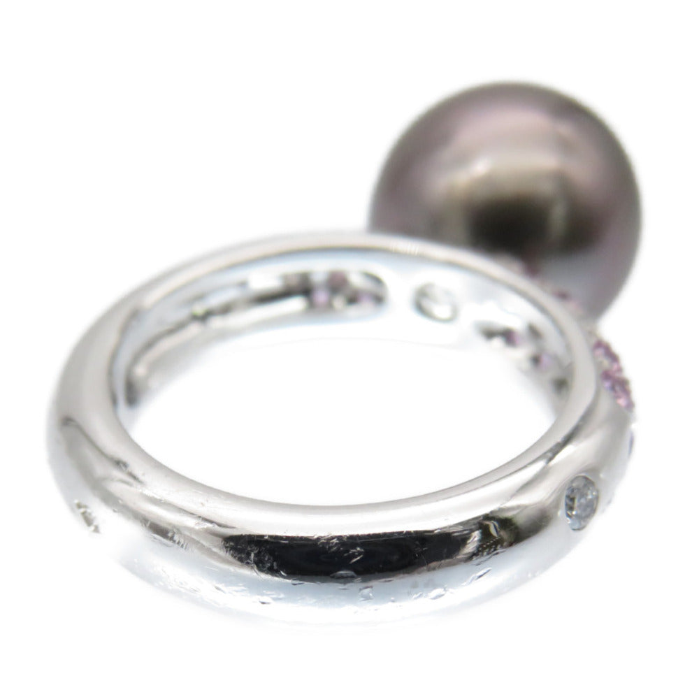 Cartier Ring Black Pearl (Black Pearl), 18K White Gold Black Soap Pretty Ring Black Pearl 0.5" Pink