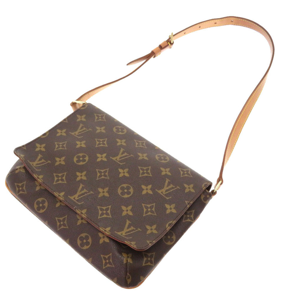 Louis Vuitton Shoulder Bag M51257 Monogram Canvas Brown Monogram Musette Tango Short Strap Women