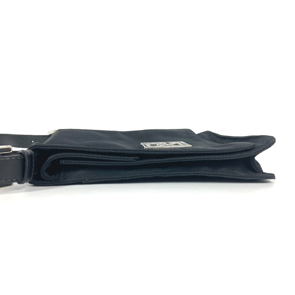 Fendi Shoulder Bag Nylon Black Ff Logo Unisex(Unisex)