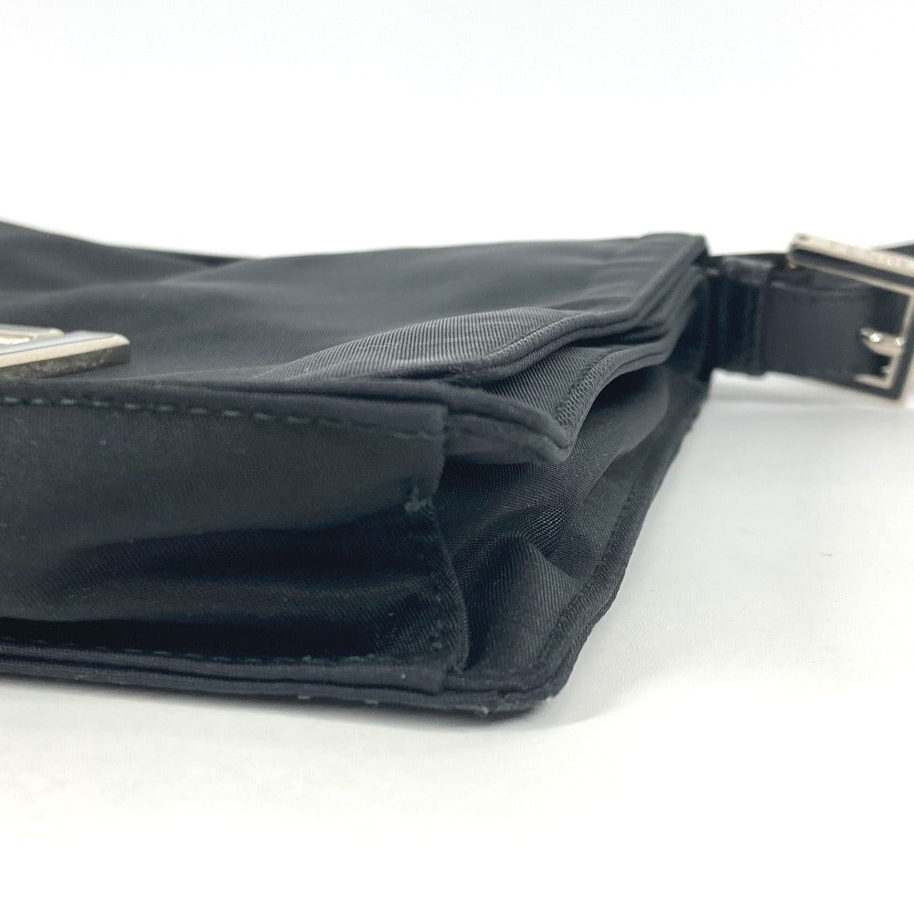 Fendi Shoulder Bag Nylon Black Ff Logo Unisex(Unisex)