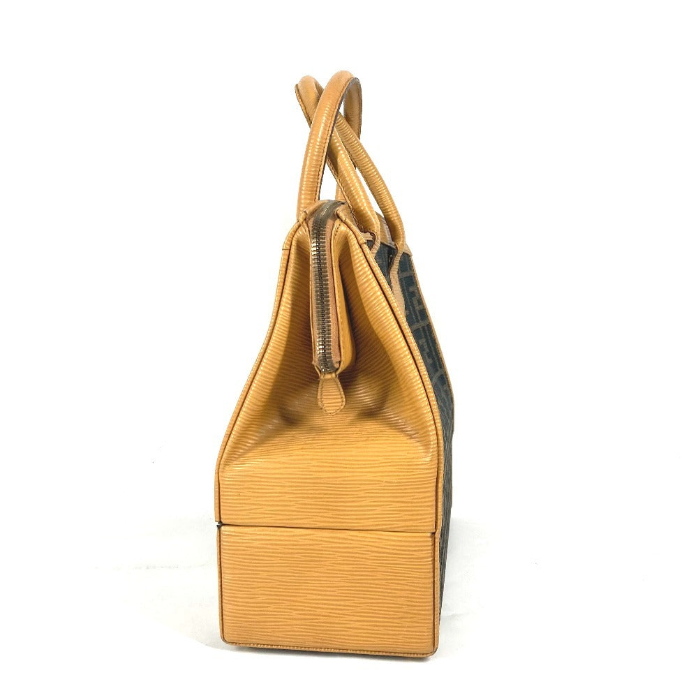 Fendi Handbag Canvas / Leather Brown Vintage Zucca Logo Women