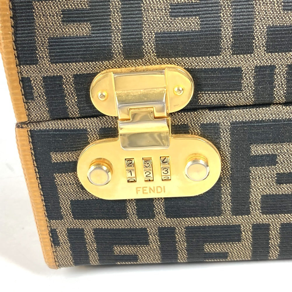 Fendi Handbag Canvas / Leather Brown Vintage Zucca Logo Women