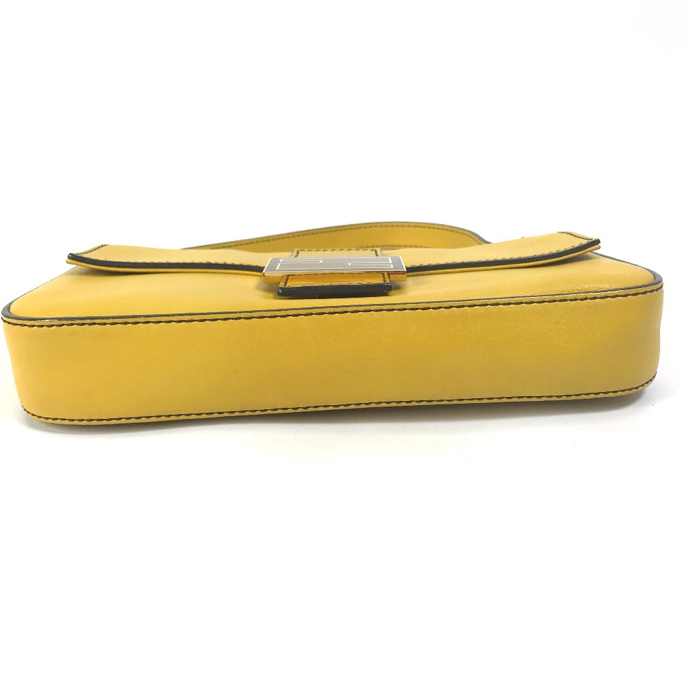 Fendi Handbag 8Br600 Leather Yellow Ff Mamma Bucket Women
