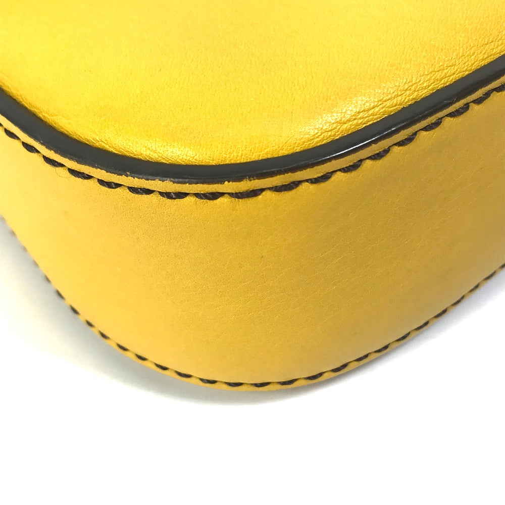 Fendi Handbag 8Br600 Leather Yellow Ff Mamma Bucket Women