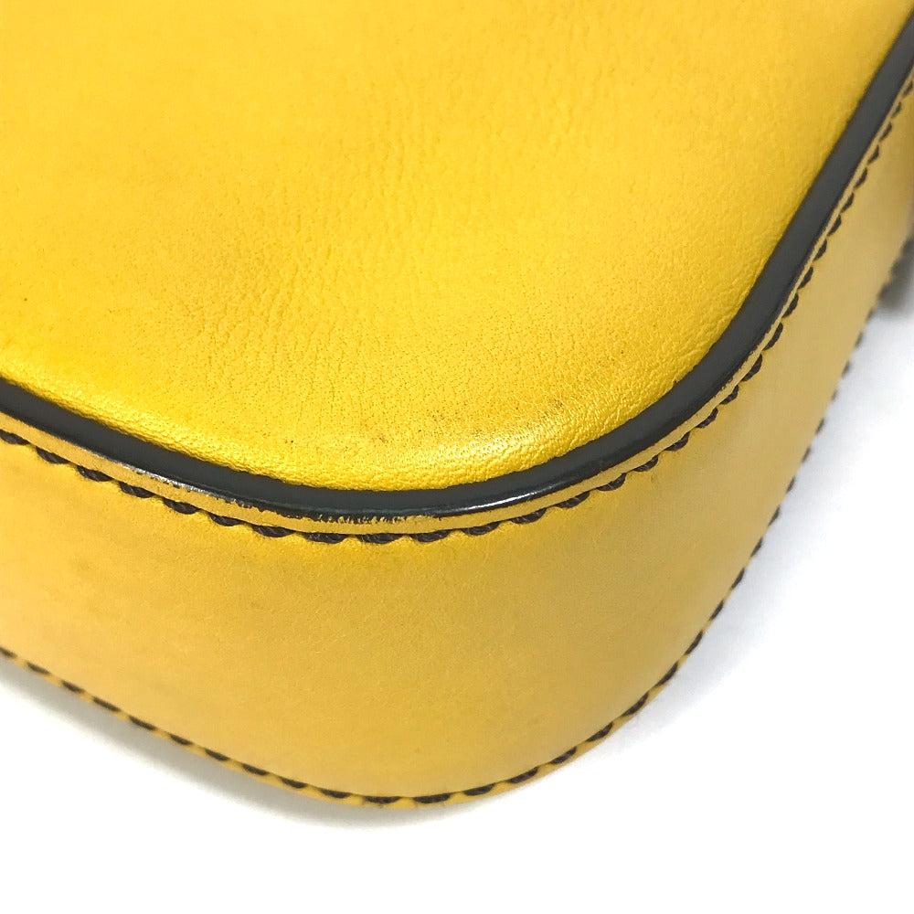 Fendi Handbag 8Br600 Leather Yellow Ff Mamma Bucket Women
