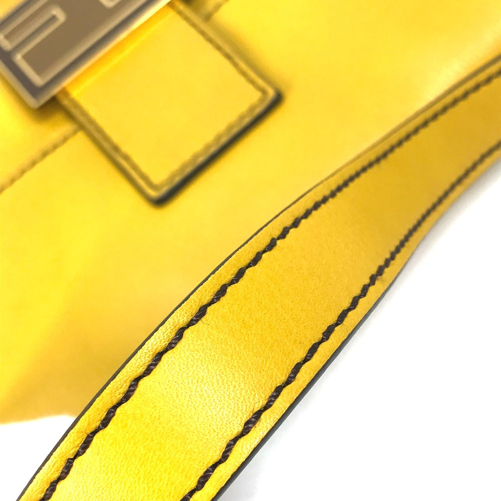 Fendi Handbag 8Br600 Leather Yellow Ff Mamma Bucket Women