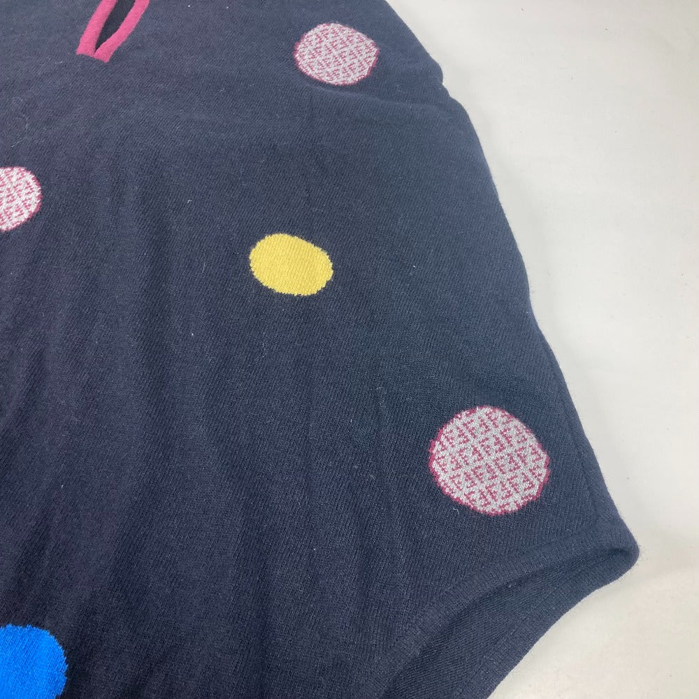 Fendi Poncho Wool, Rayon Multicolor Hoodie Dot Polka Dots Women