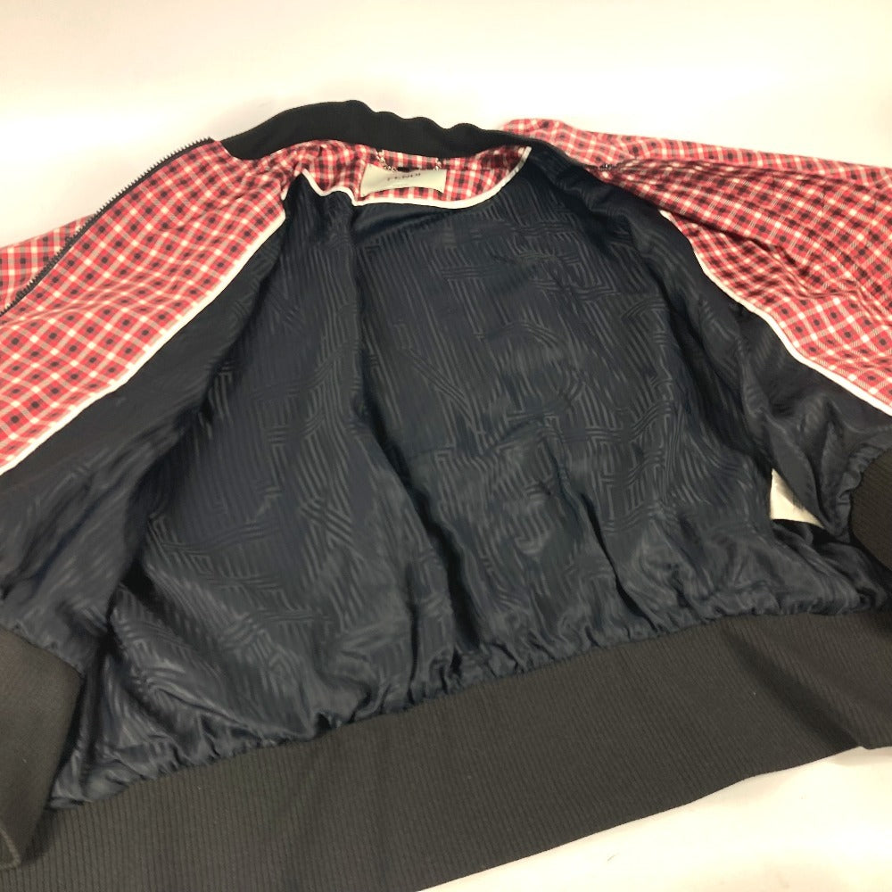 Fendi Jacket Fj6898 Polyester, Nylon Red Check Logo Poncho Women 38