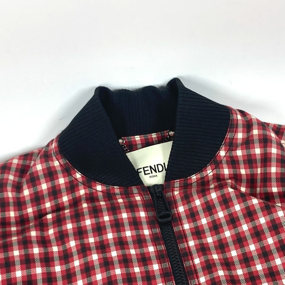Fendi Jacket Fj6898 Polyester, Nylon Red Check Logo Poncho Women 38