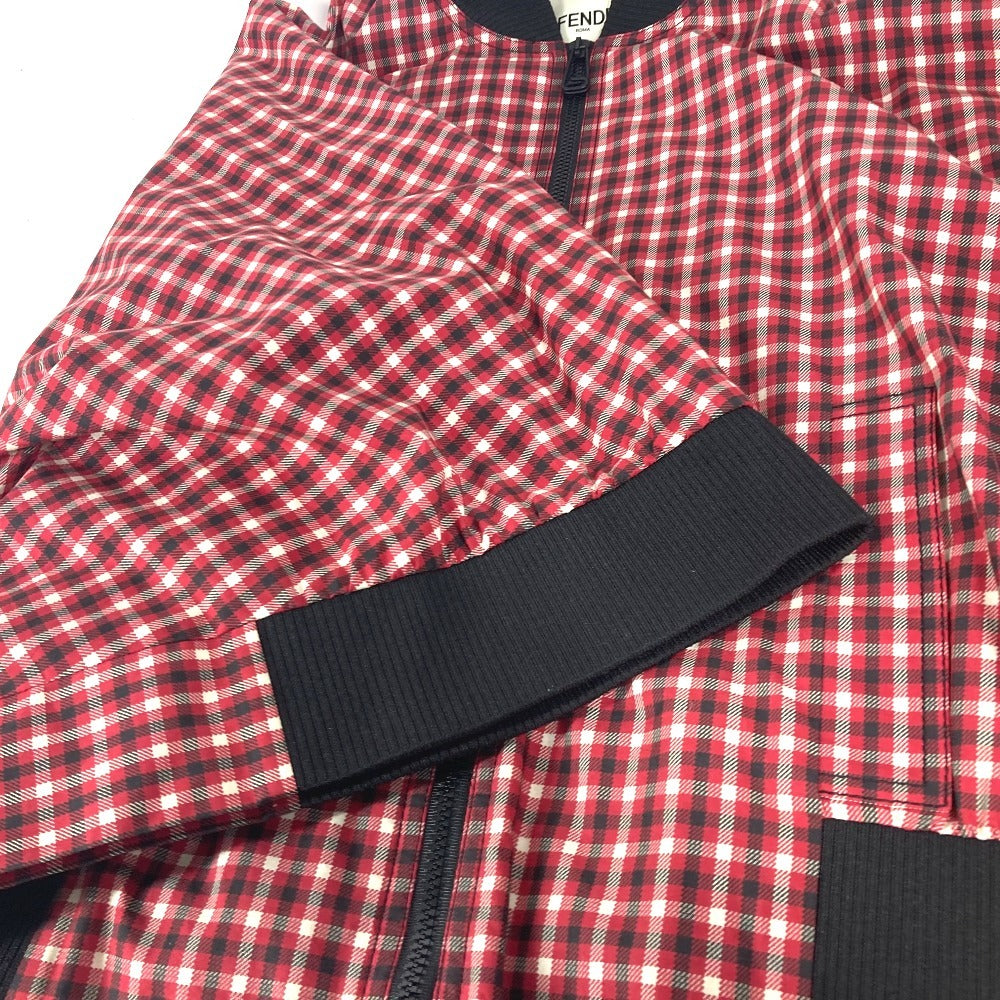 Fendi Jacket Fj6898 Polyester, Nylon Red Check Logo Poncho Women 38
