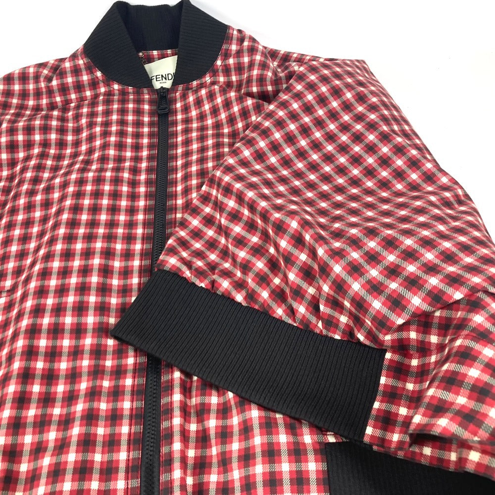 Fendi Jacket Fj6898 Polyester, Nylon Red Check Logo Poncho Women 38