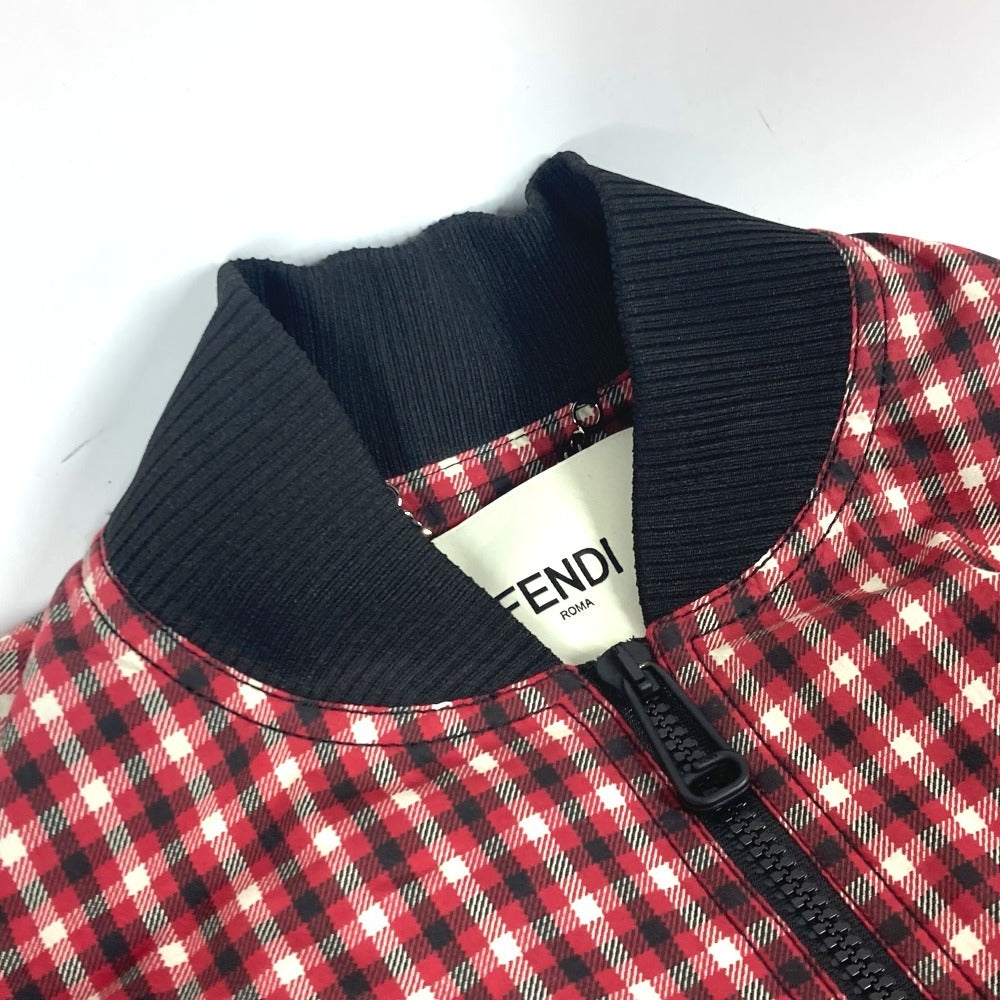 Fendi Jacket Fj6898 Polyester, Nylon Red Check Logo Poncho Women 38