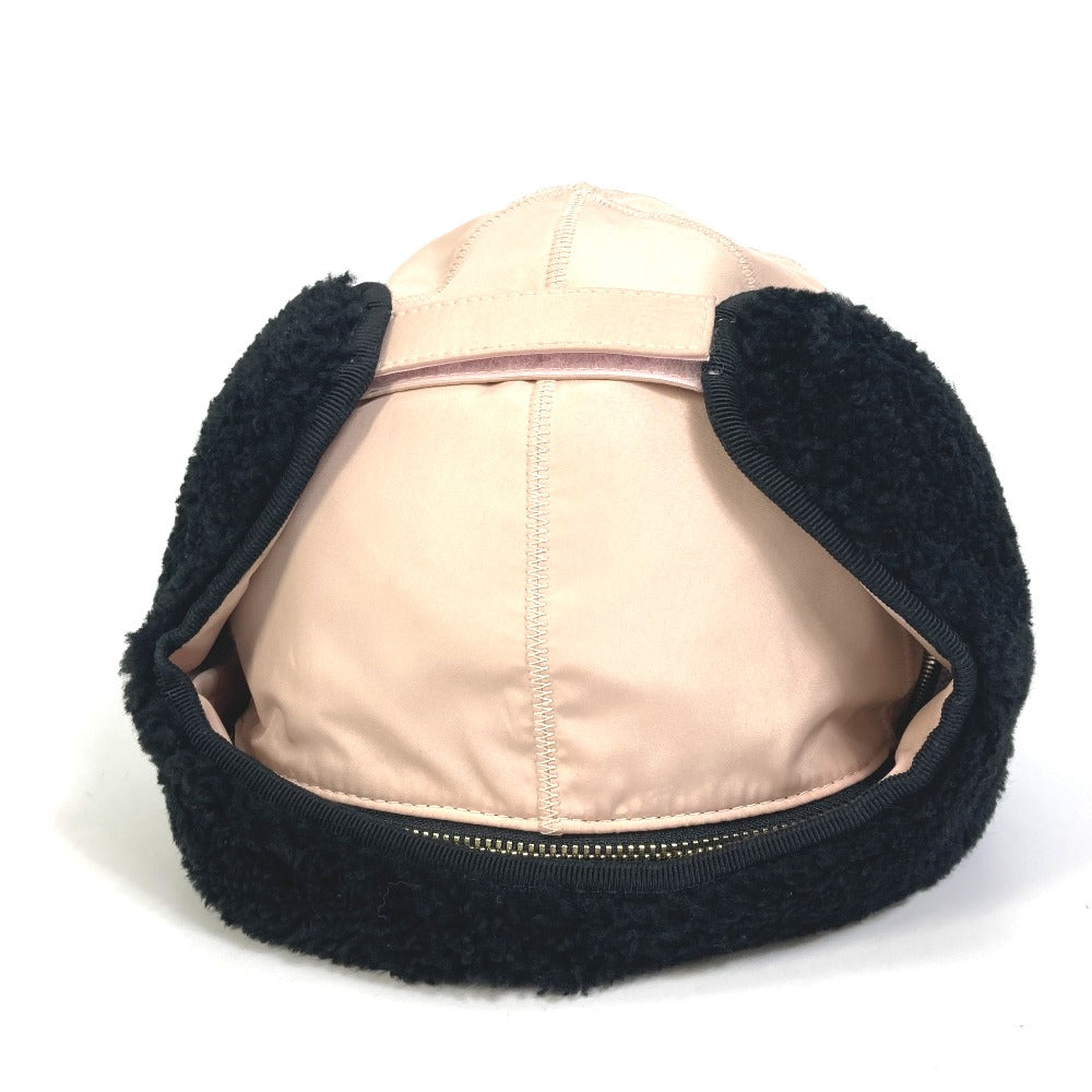 Fendi Hat Fxq679 Polyester Pink Logo Flight Cap Women 58/M
