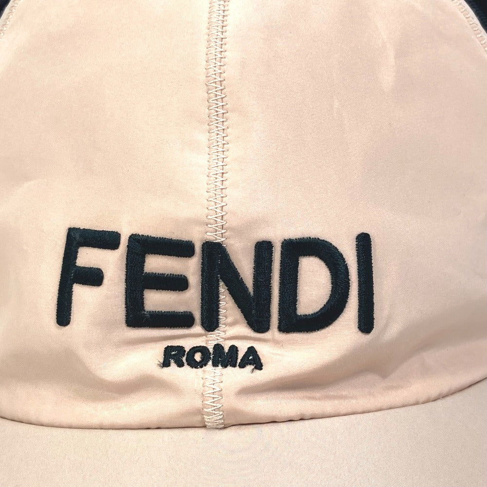 Fendi Hat Fxq679 Polyester Pink Logo Flight Cap Women 58/M