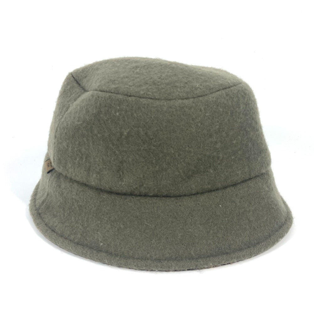 Fendi Hat Fxq901 Wool Khaki Inner Zucca Women M