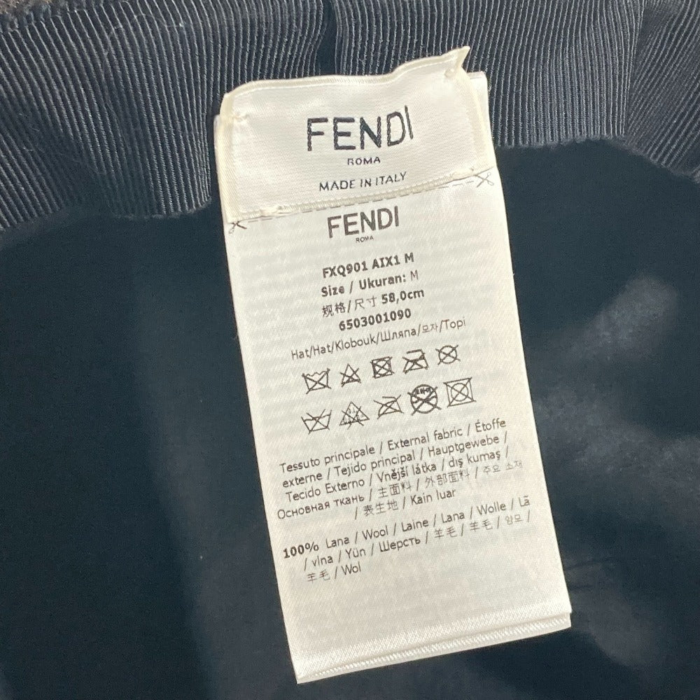 Fendi Hat Fxq901 Wool Khaki Inner Zucca Women M