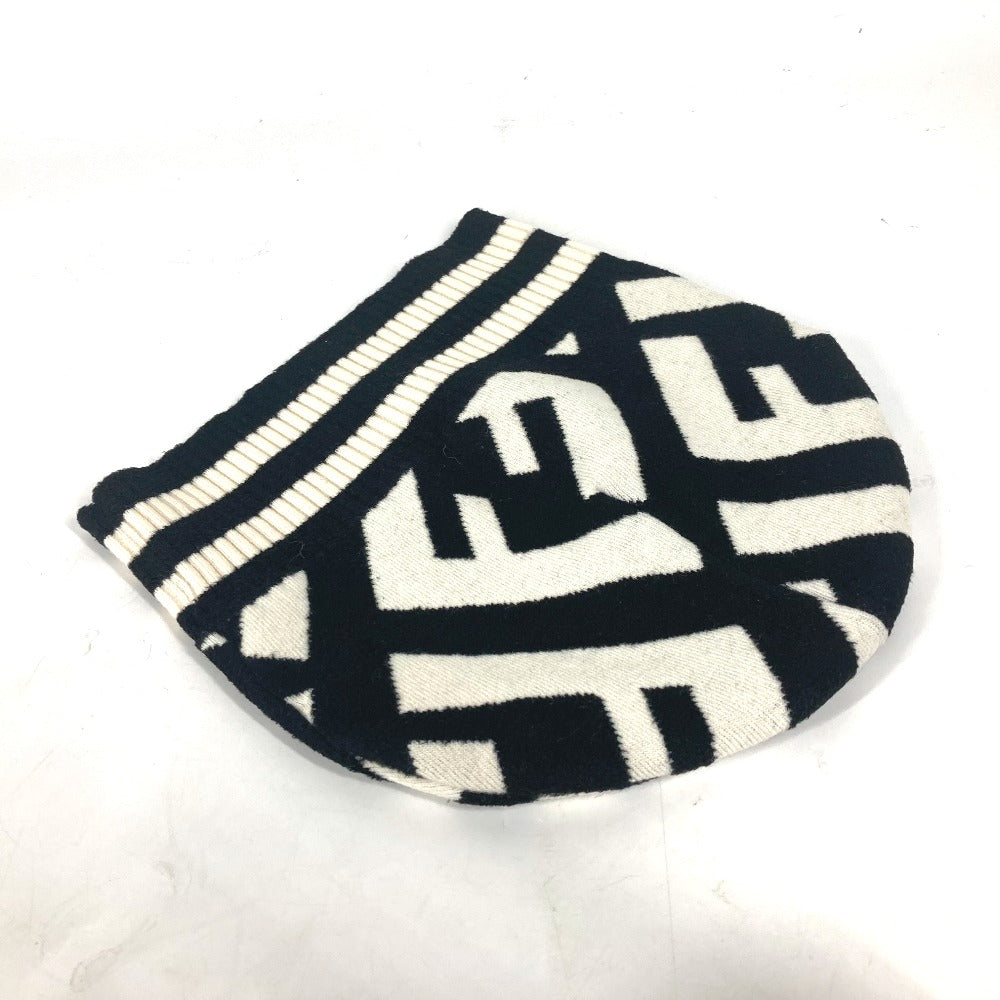 Fendi Knit Hat Fxq538 Wool, Rayon Black By Color Zucca Logo Women