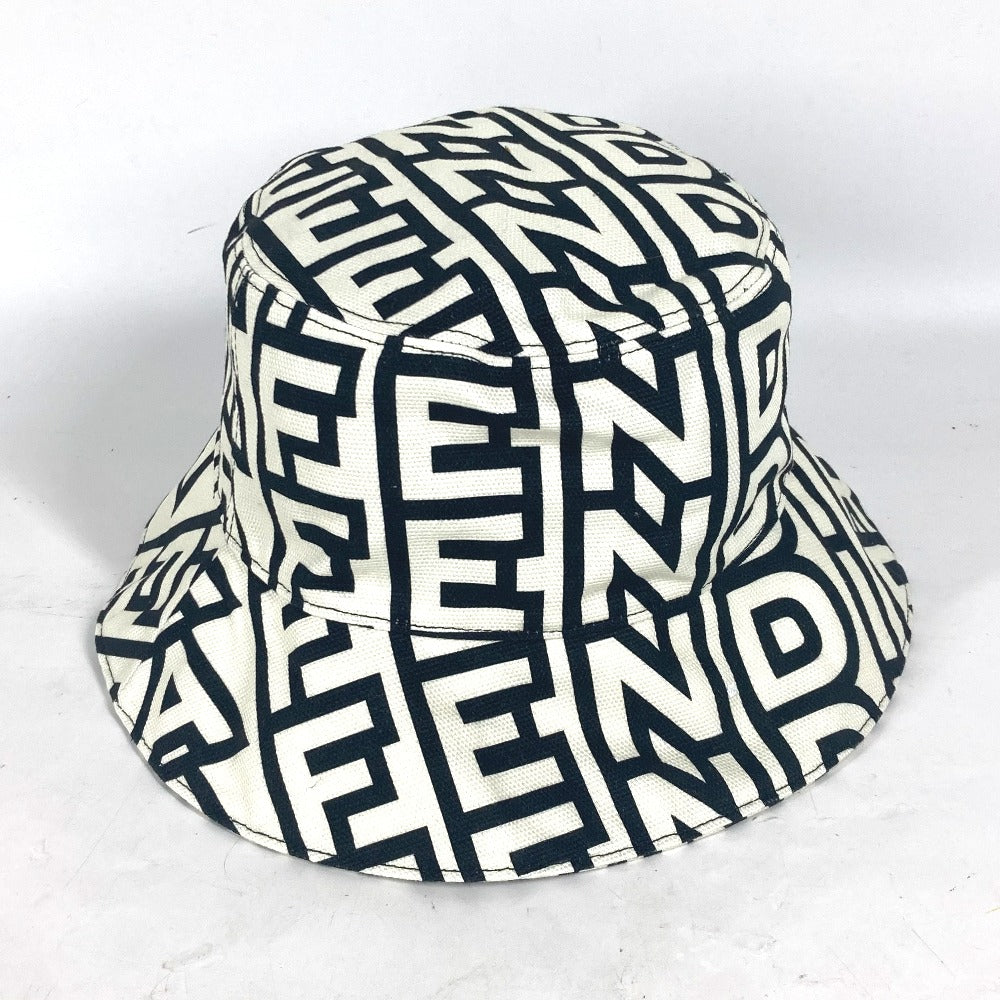 Fendi Hat Fxq910 Cotton White Marc Jacobs Collaboration Logo All-Over Pattern Mens(Unisex) L
