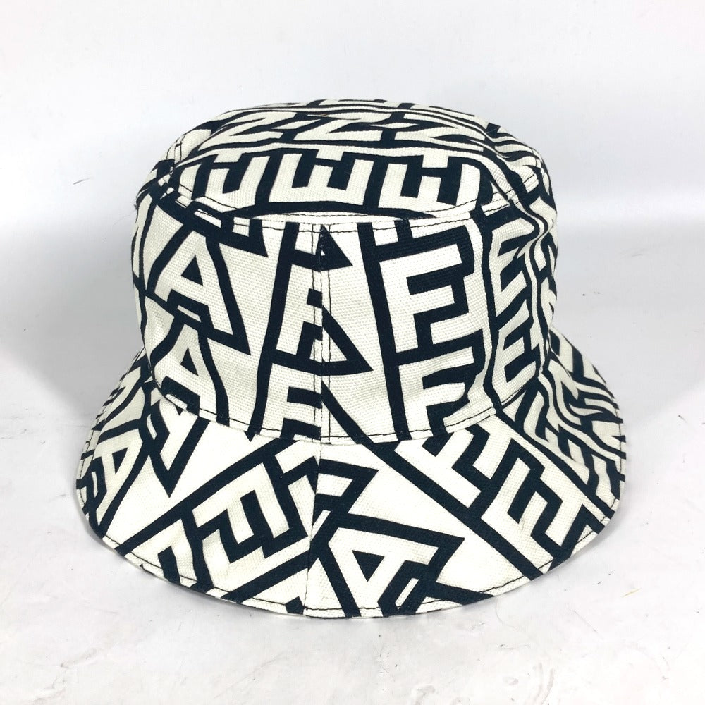 Fendi Hat Fxq910 Cotton White Marc Jacobs Collaboration Logo All-Over Pattern Mens(Unisex) L