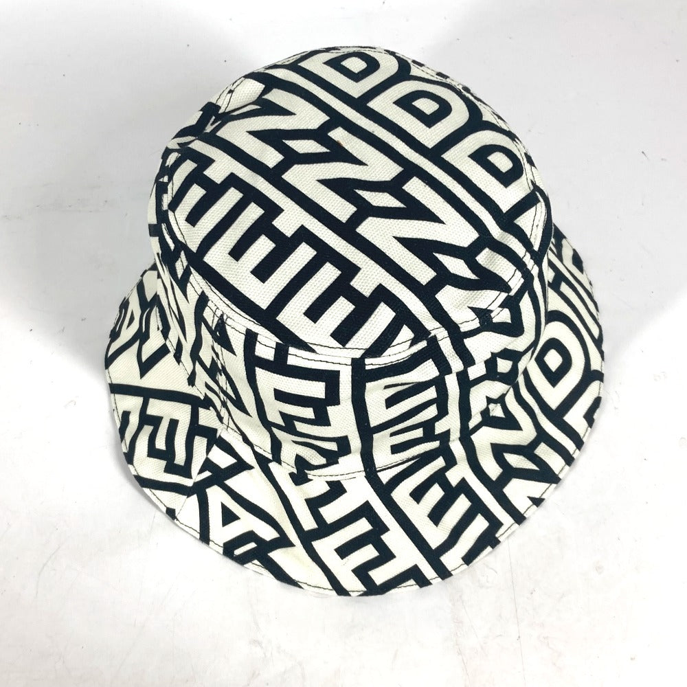 Fendi Hat Fxq910 Cotton White Marc Jacobs Collaboration Logo All-Over Pattern Mens(Unisex) L