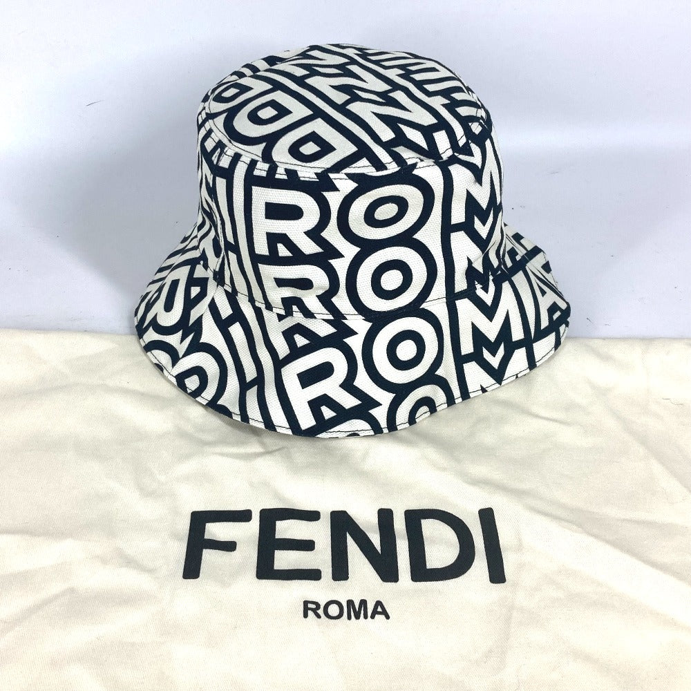 Fendi Hat Fxq910 Cotton White Marc Jacobs Collaboration Logo All-Over Pattern Mens(Unisex) L