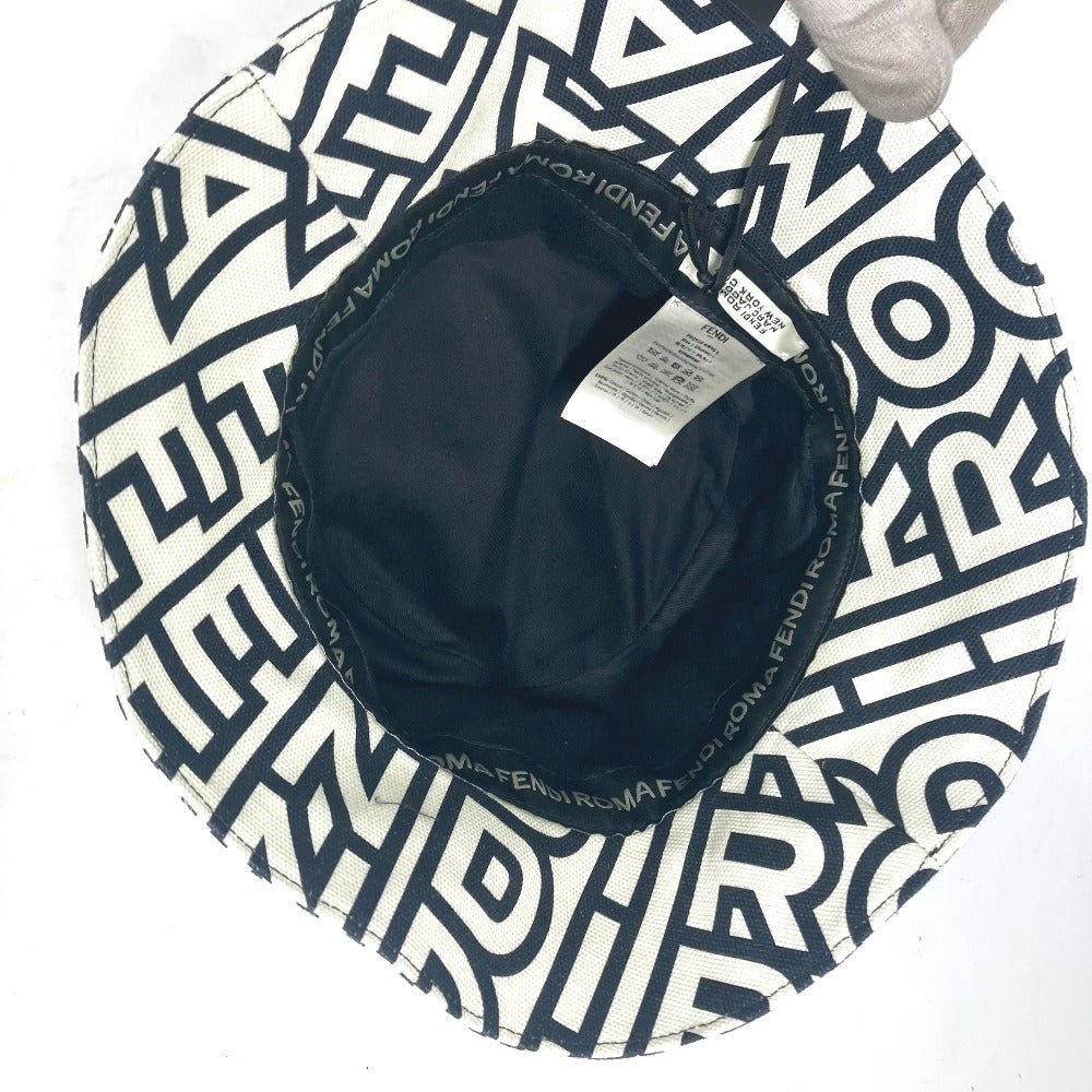 Fendi Hat Fxq910 Cotton White Marc Jacobs Collaboration Logo All-Over Pattern Mens(Unisex) L
