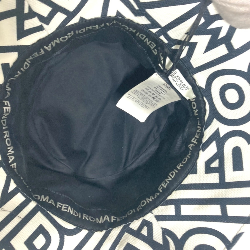 Fendi Hat Fxq910 Cotton White Marc Jacobs Collaboration Logo All-Over Pattern Mens(Unisex) L
