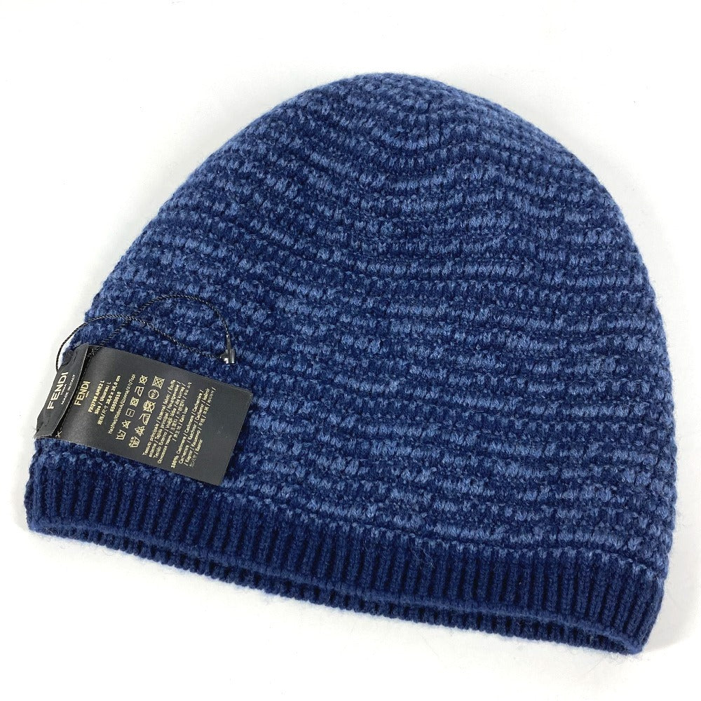 Fendi Knit Hat Fxq960 Wool Gray Logo