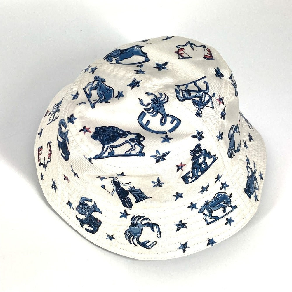 Fendi Hat Fxq995 Silk Blue Logo All-Over Pattern L