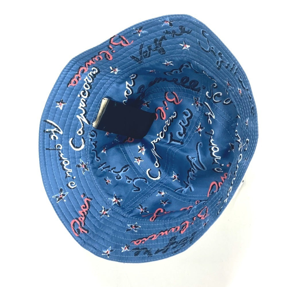 Fendi Hat Fxq995 Silk Blue Logo All-Over Pattern L
