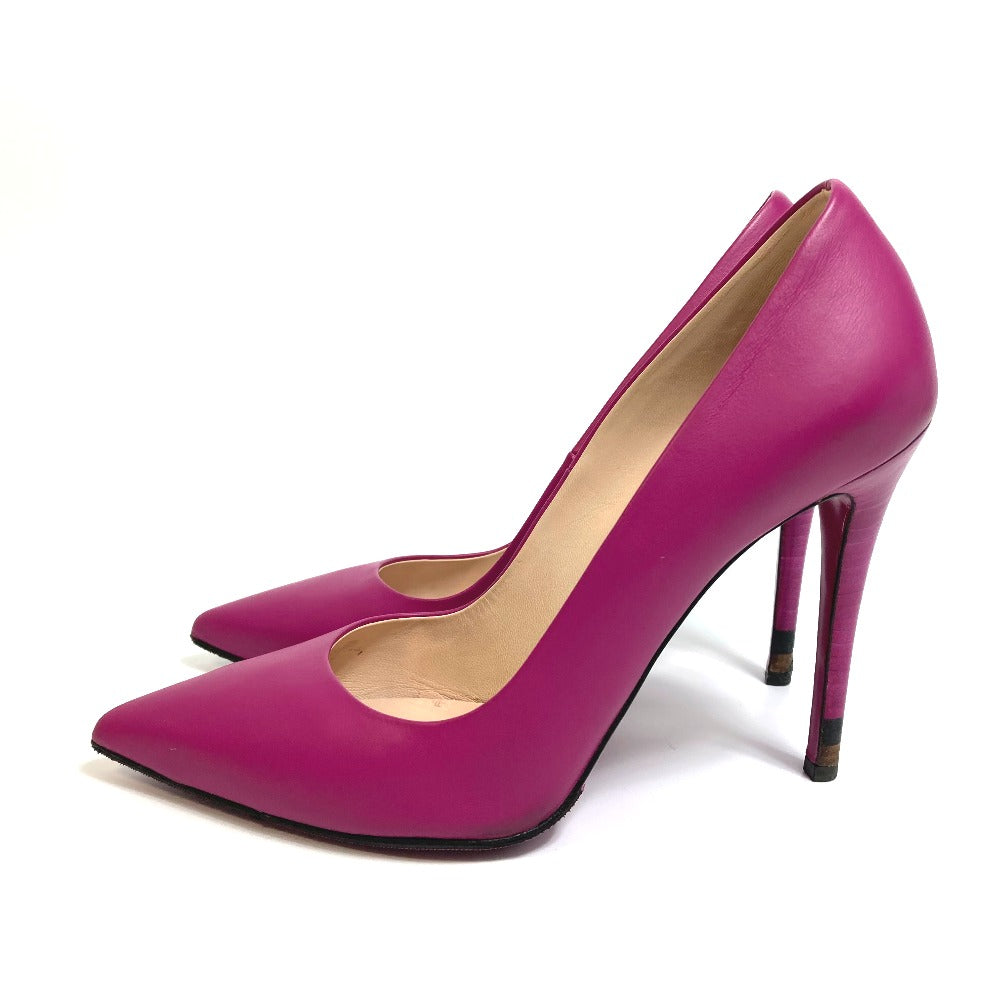 Fendi Pumps Leather Purple Pointed Toe Women 39