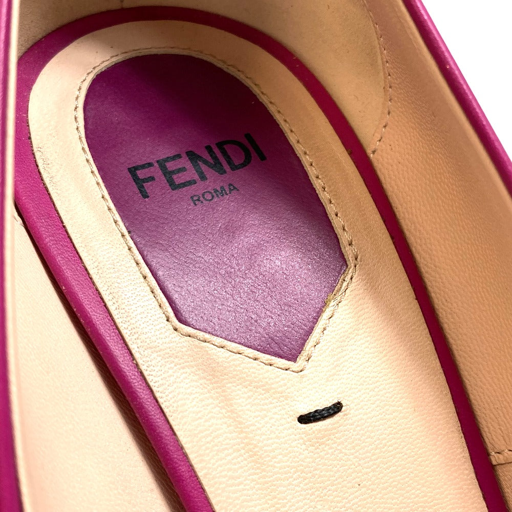 Fendi Pumps Leather Purple Pointed Toe Women 39